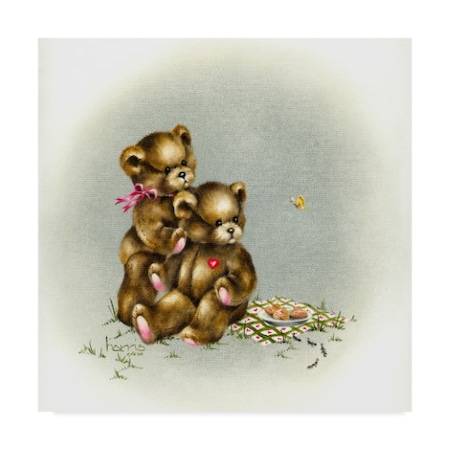 Peggy Harris 'Teddy Bears Picnic 1' Canvas Art,14x14